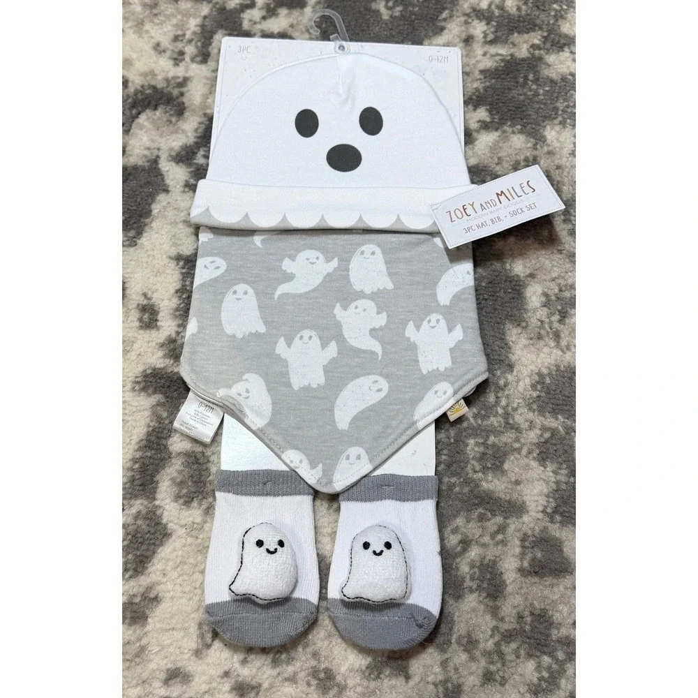 Zoey & Miles Unisex Baby Ghost Theme Halloween Set (NWT) 0-12 Months )
